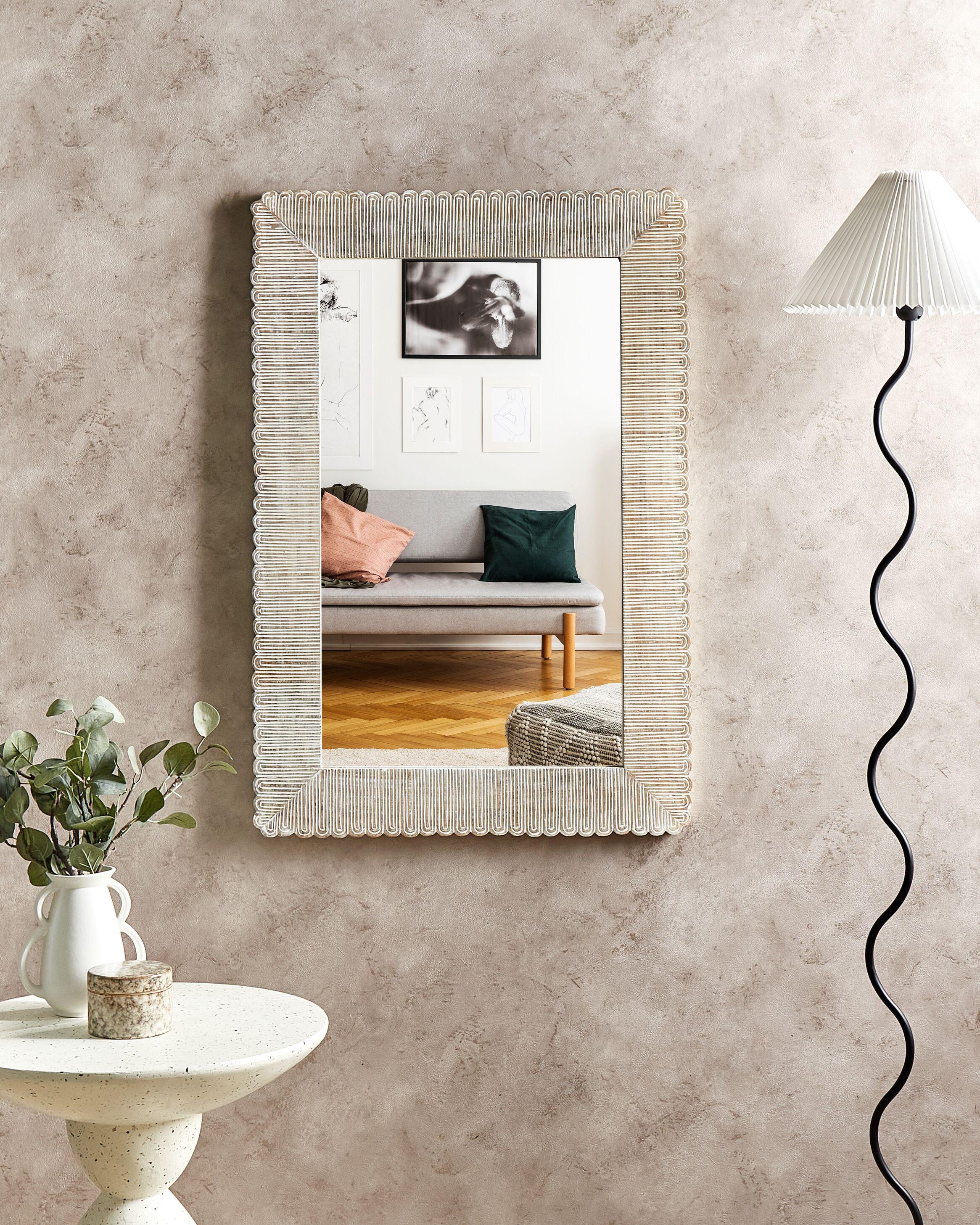 Beliani Miroir en Manguier Rustique BAUGY  