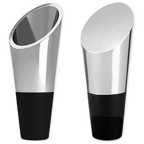 Uberstar Weinausgiesser & Weinstopper 2er Set Silber  