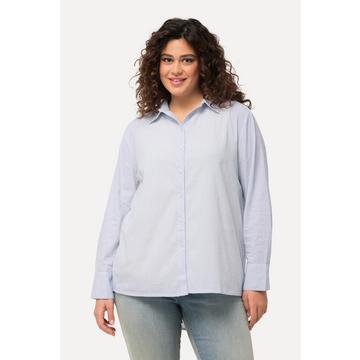 Blusa con righe, collo da camicia e maniche lunghe