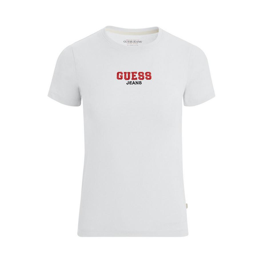 t-shirt slim in cotone a coste ricamato