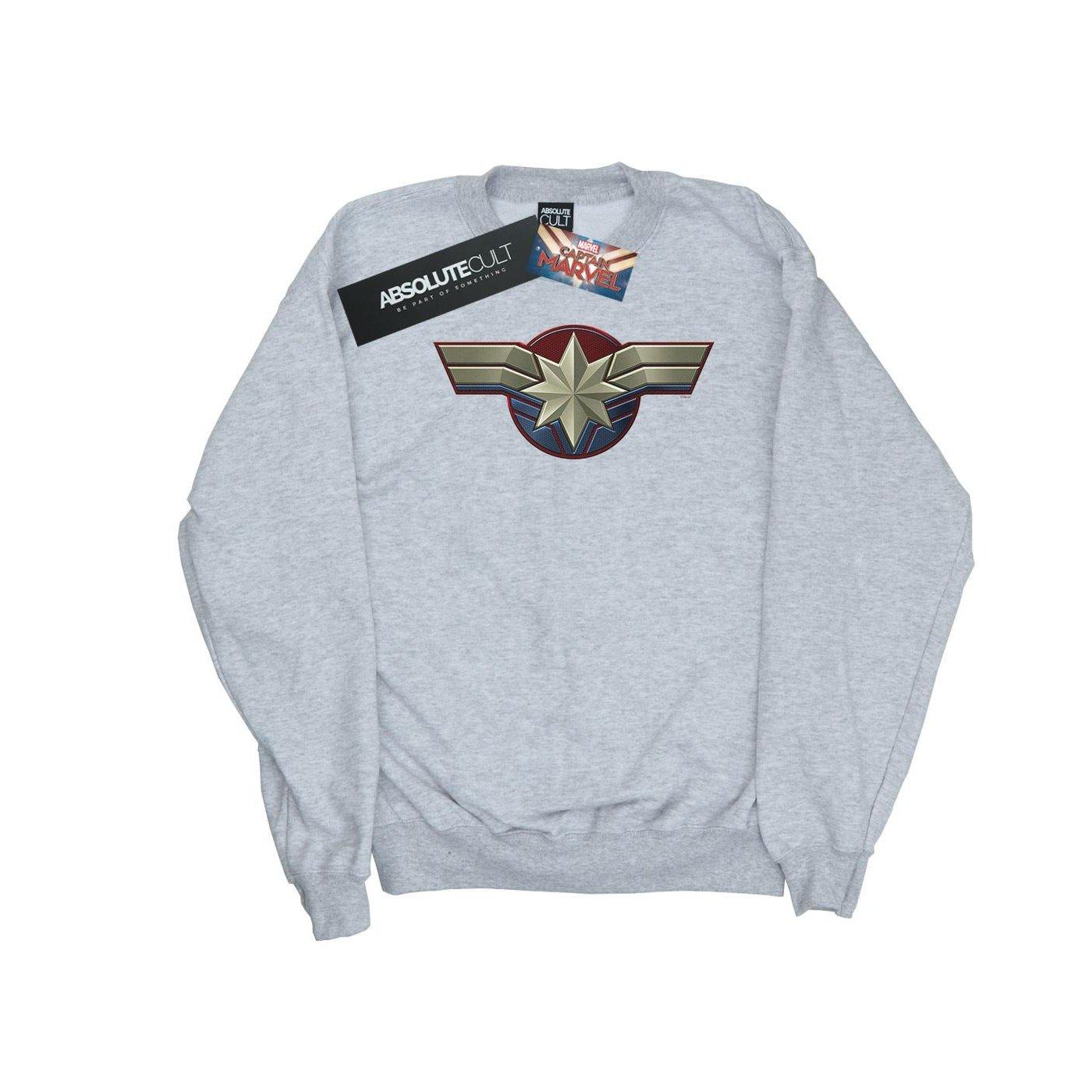 Image of Captain Chest Emblem Sweatshirt Unisex Grau 140/146