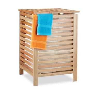 Panier à linge en bois de noyer