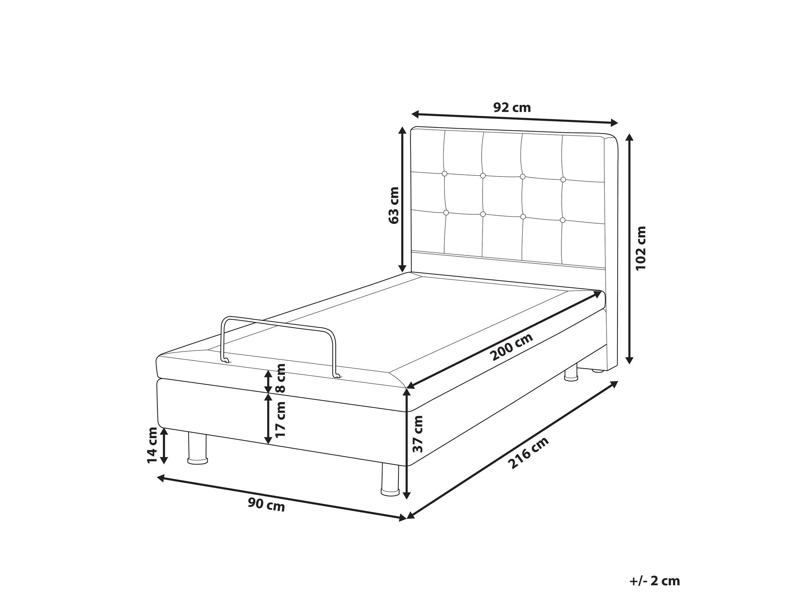 Beliani Bett mit Lattenrost aus Polyester Klassisch DUKE  