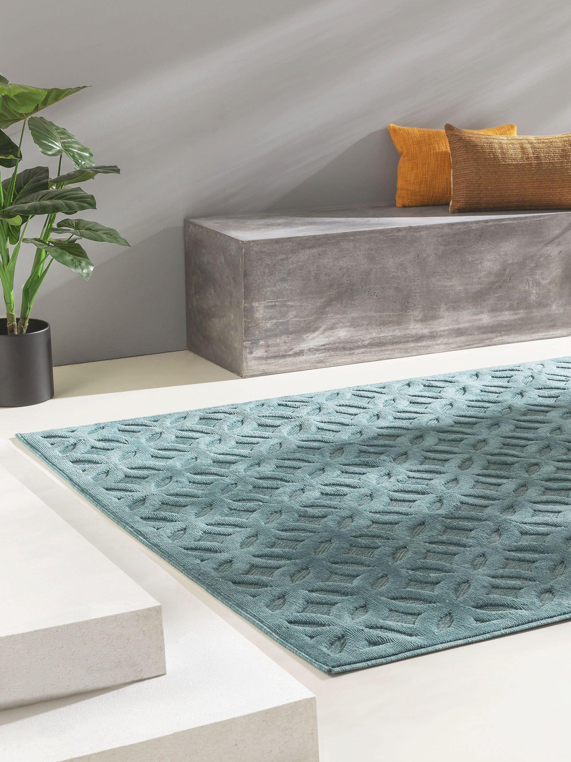 Benuta Tapis d'extérieur & intérieur Bonte Turquoise  