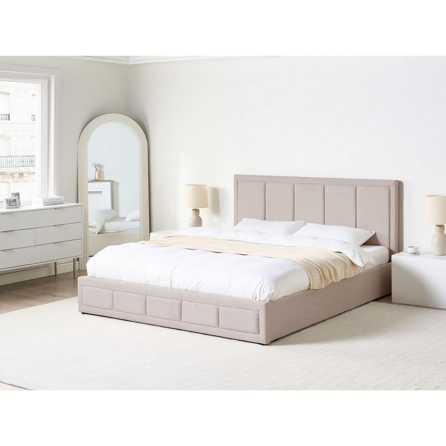Beliani Lit ottoman en Tissu Moderne QUIBERON  