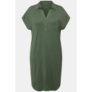 Ulla Popken  Chemise de nuit oversize, décolleté en V, manches courtes et col de chemise 