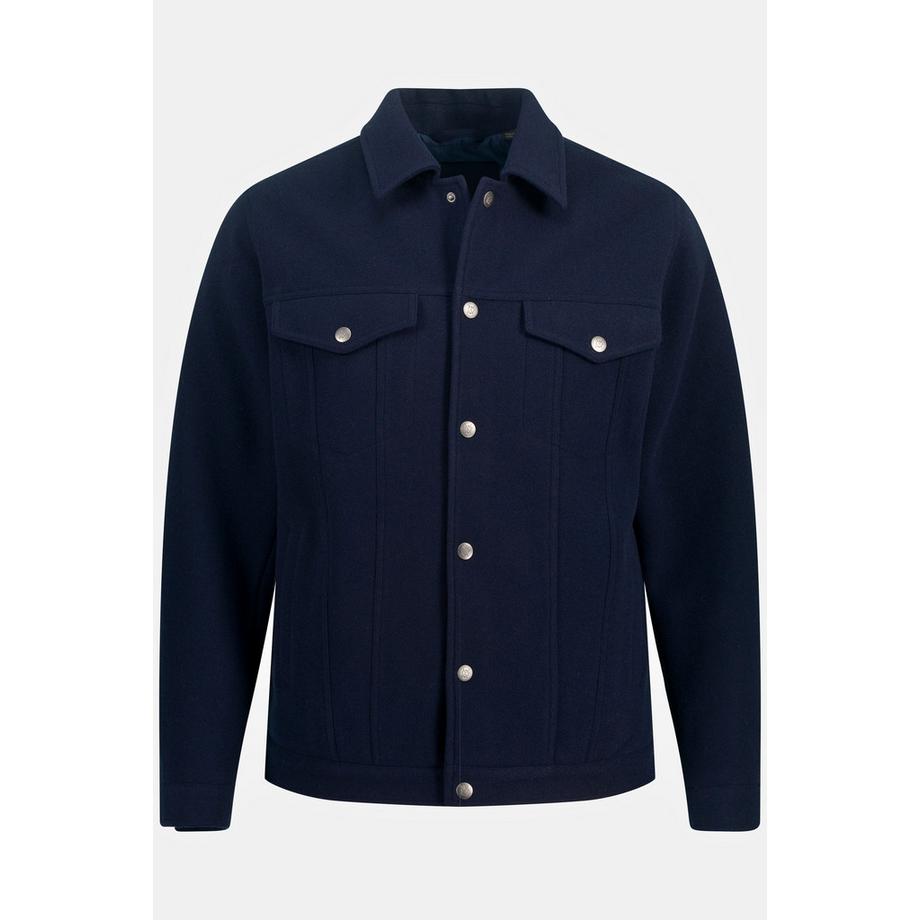 JP1880 Veste esprit camionneur aspect lainage boutons pression poches à rabat  