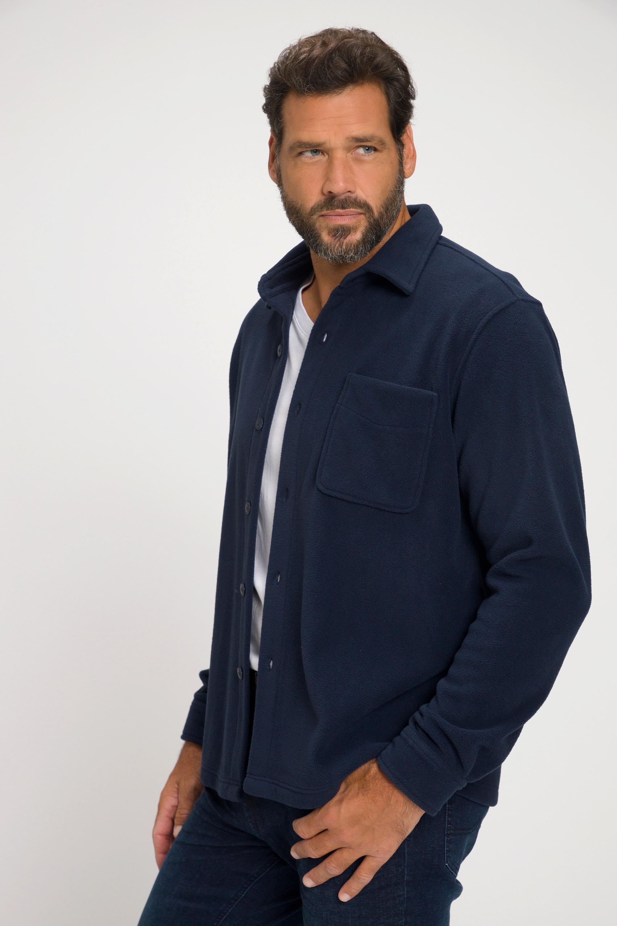 JP1880  Chemise / surchemise en polaire ; manches longues et col Kent ; coupe Modern Fit - jusqu'au 8 XL 