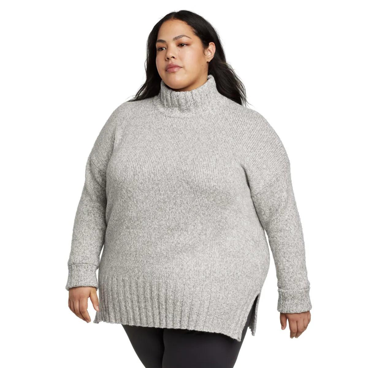 Image of Rest And Repeat Pullover Top Weiter Stehkragen Damen Grau M