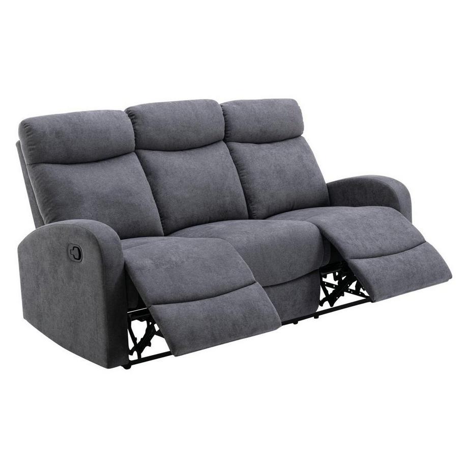 Vente-unique Couchgarnitur Relax 3+2 - Stoff - Grau - EVELYN  