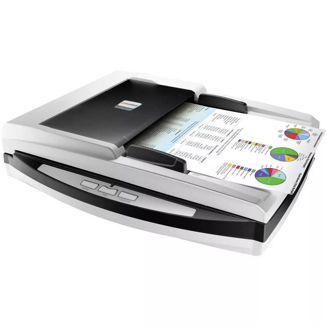 Plustek SmartOffice PL4080 ADF Scanner à plat et chargeur automatique 600 x 600 DPI A4 Noir, Gris