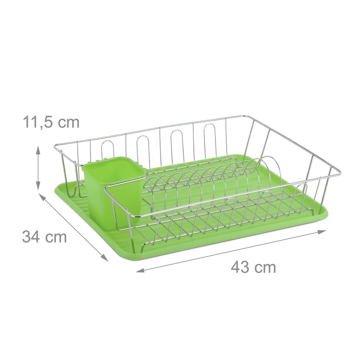 B2X Geschirrständer mit Besteckhalter in Grün  