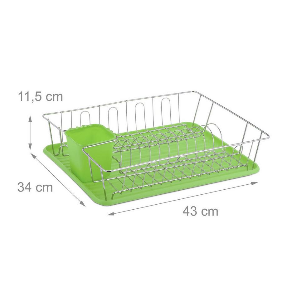 B2X Scolapiatti con portaposate in verde  