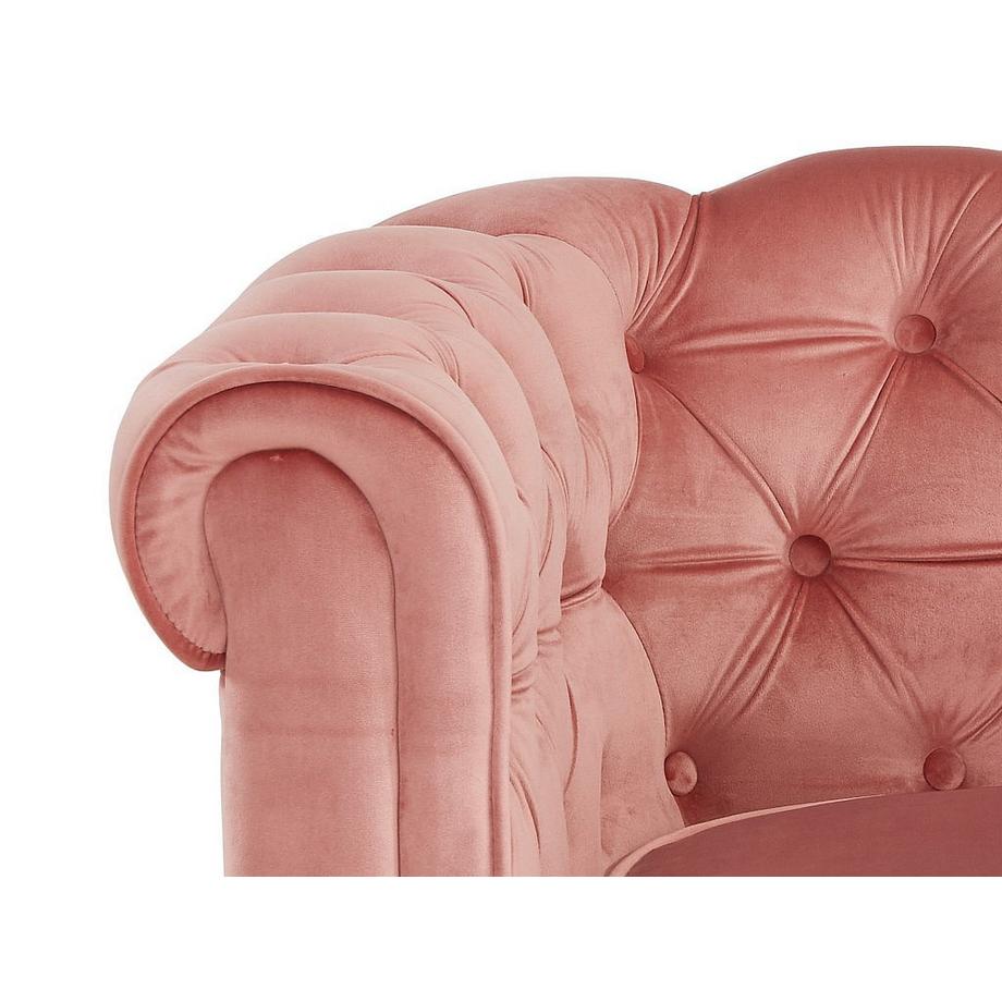 Vente-unique Couchgarnitur 3+CHESTERFIELD Samt Rosa  