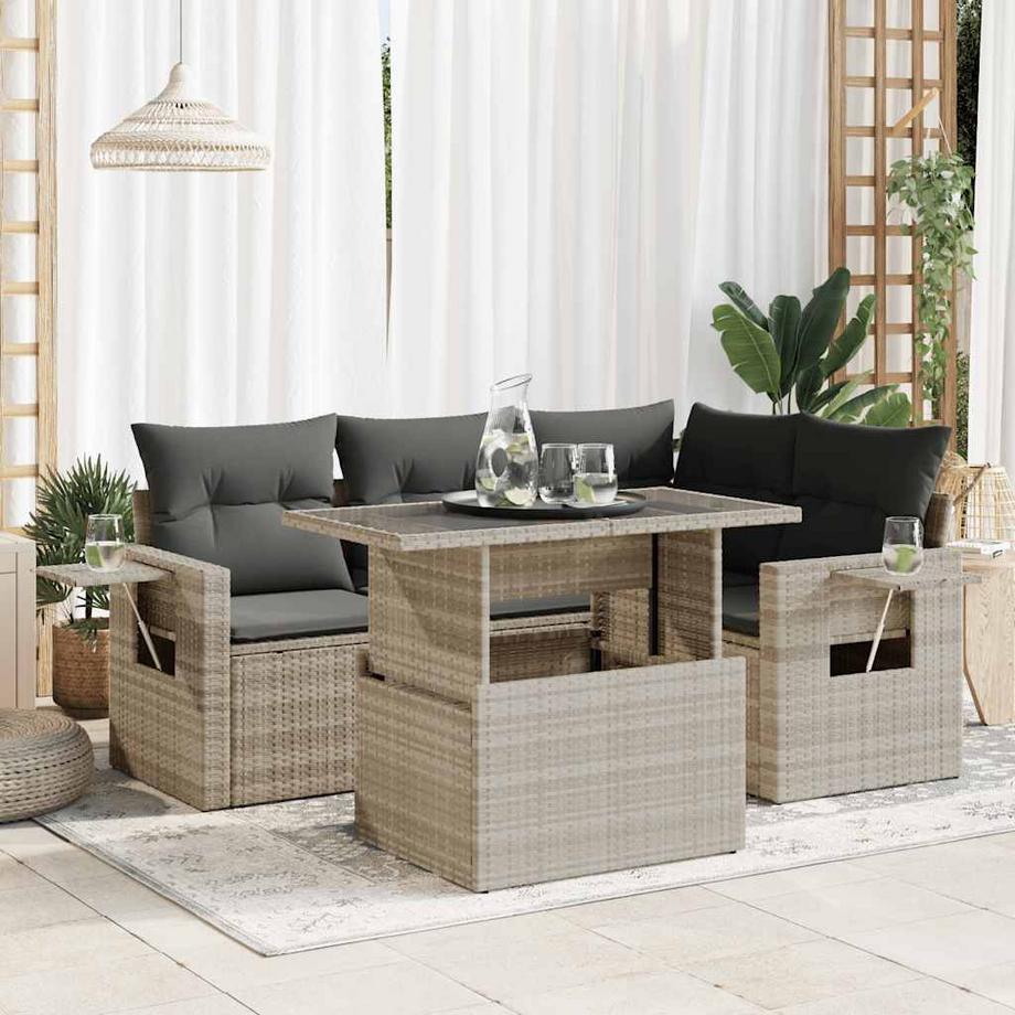 VidaXL set di divani da giardino Polirattan  