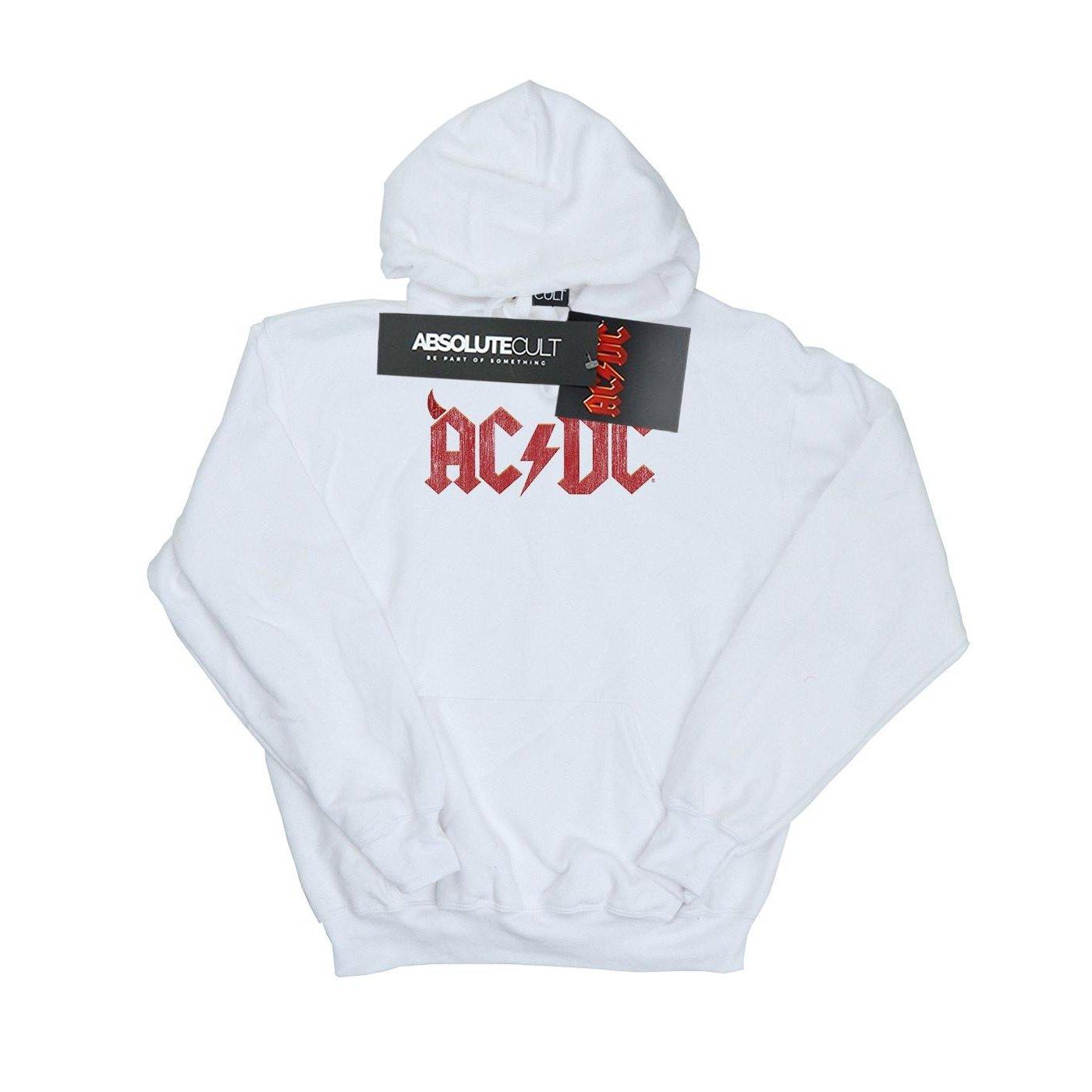 Image of Acdc Horns Logo Kapuzenpullover Damen Weiss S