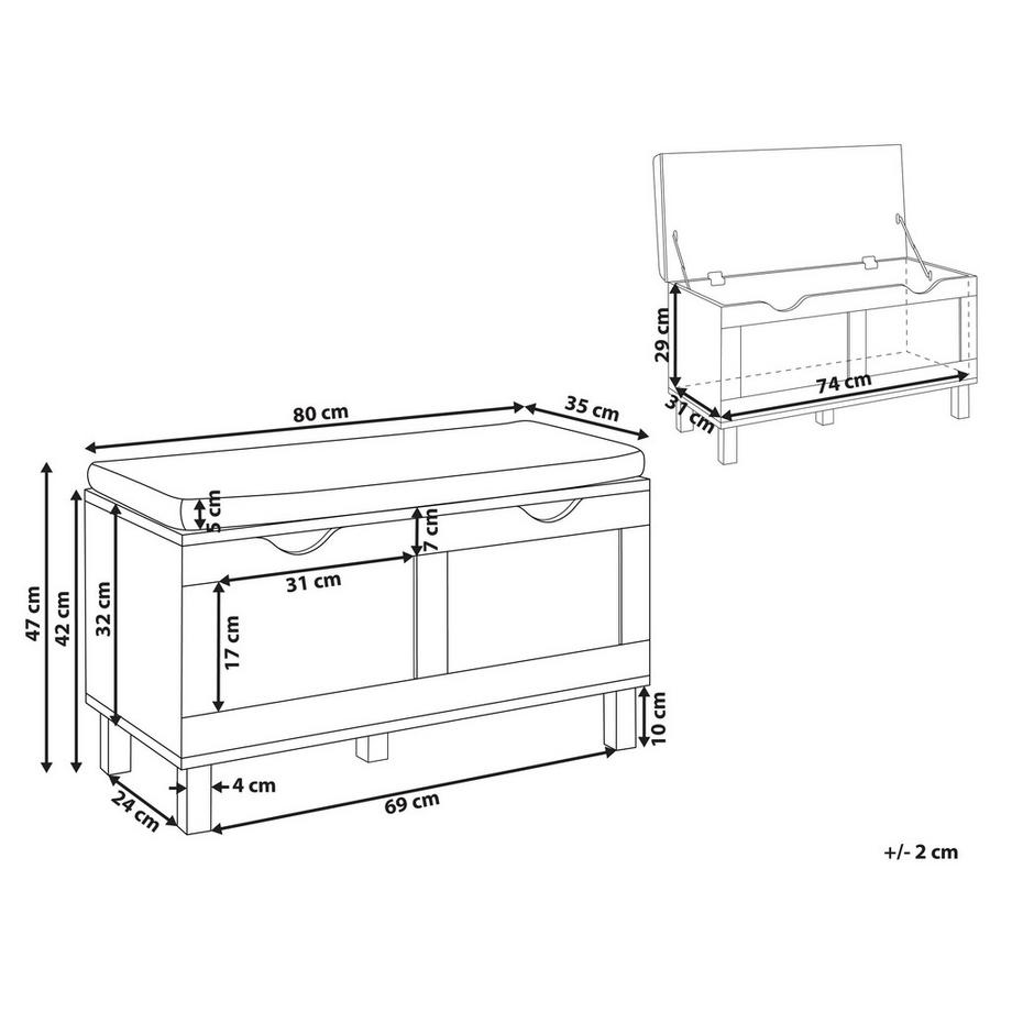 Beliani Banc de rangement en Panneau de particules de bois  WASHINGTON  