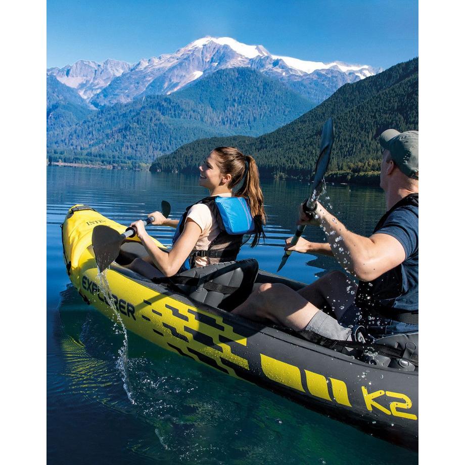Intex  Aufblasbares Kajak Explorer K2 für 2 Personen, Paddel + Pumpe INTEX 68307 