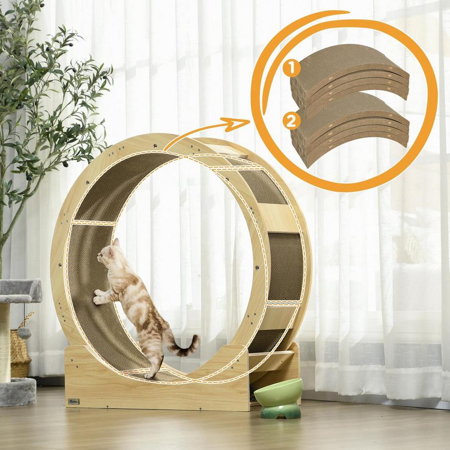 Northio  Katzen Kratzbrett, 8 Set Kratzpappe Recycelbar, Wellpappe Kratzmatten für Katzenlaufrad, Katzen bis 5 kg, 55 x 25,5 x 3 cm, Braun 