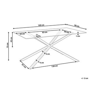 Beliani Table de repas en Verre de sécurité Moderne CORA  