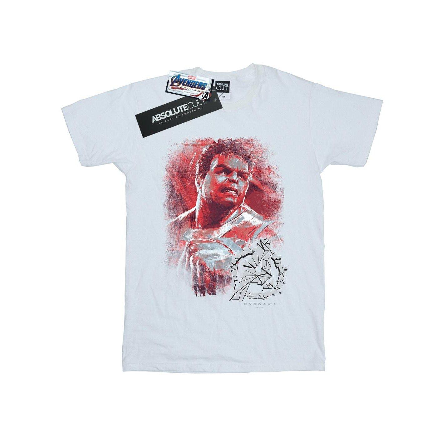 Image of Avengers Endgame Hulk Brushed Tshirt Damen Weiss 3XL