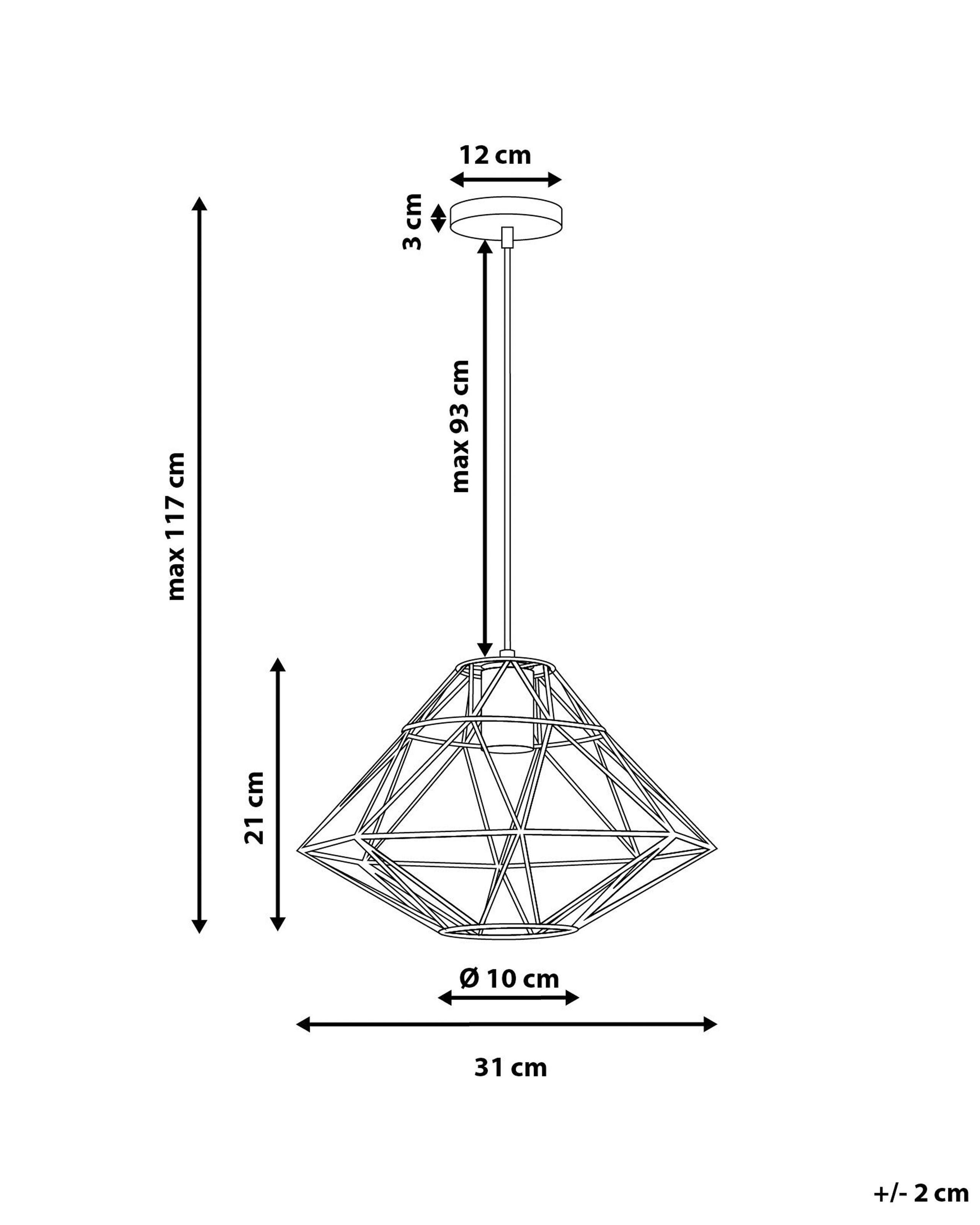 Beliani Lampe suspension en Acier Industriel GUAM  