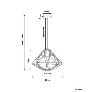 Beliani Lampe suspension en Acier Industriel GUAM  