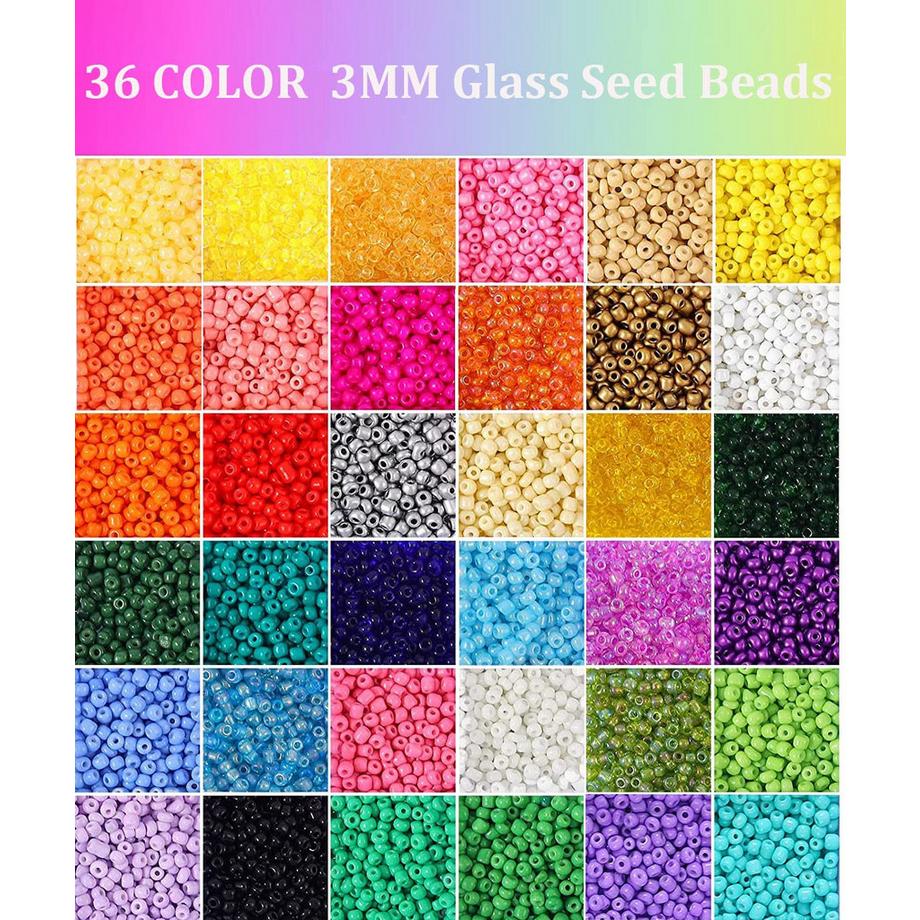 Activity-board  Perlen zum Auffädeln 16000 Stück Perlenset, für Armbänder Ästhetische Glasperlen, do it yourself mit 22 verschiedenen Perlenanhängern Kit für DIY 