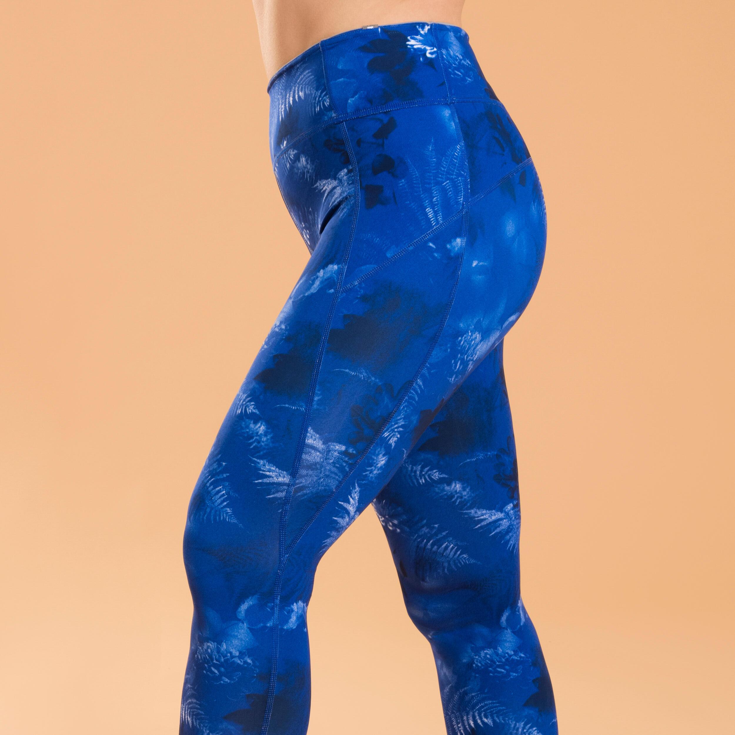 Image of Leggings - Revers Damen Blau Bedruckt M