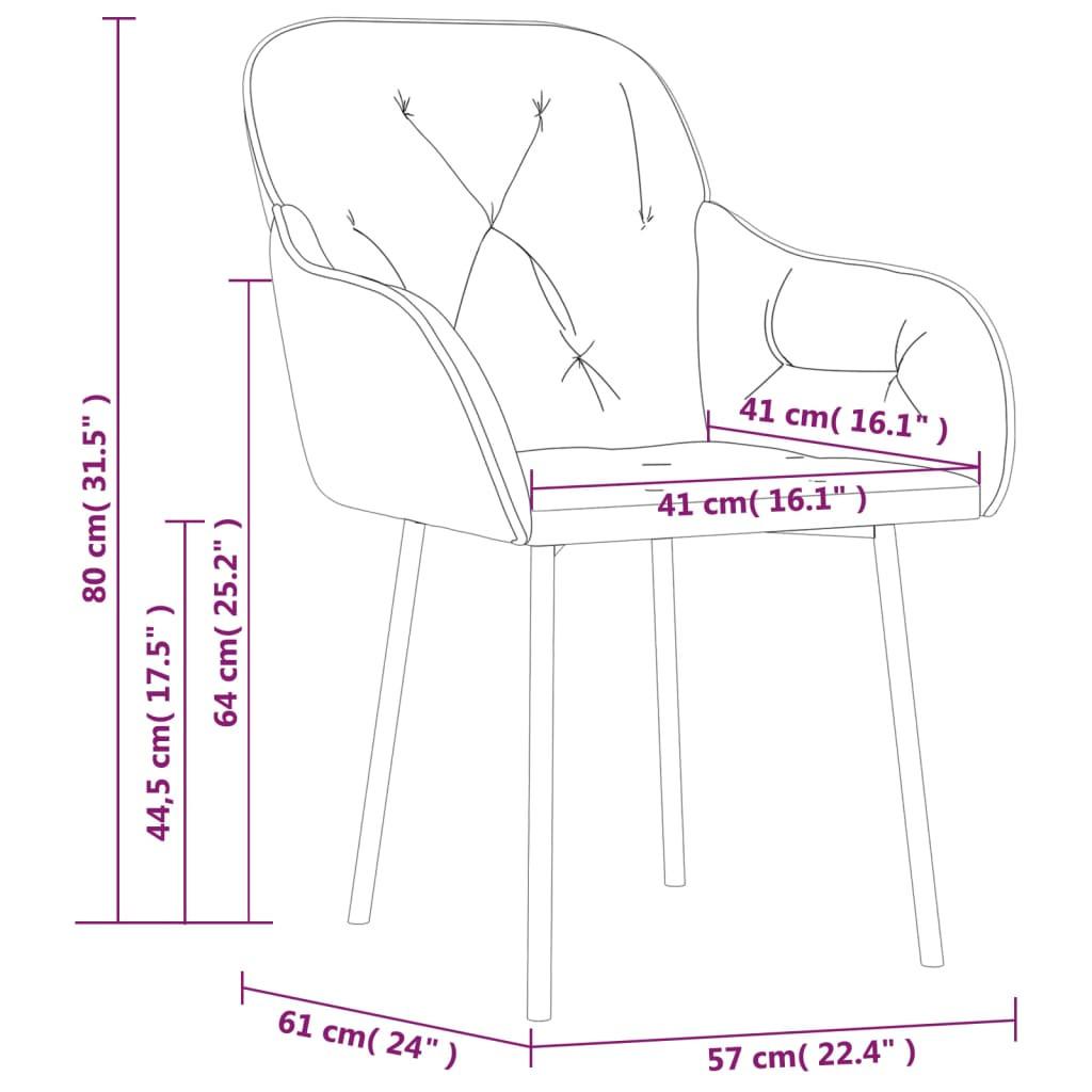 VidaXL Chaise de salle à manger velours  