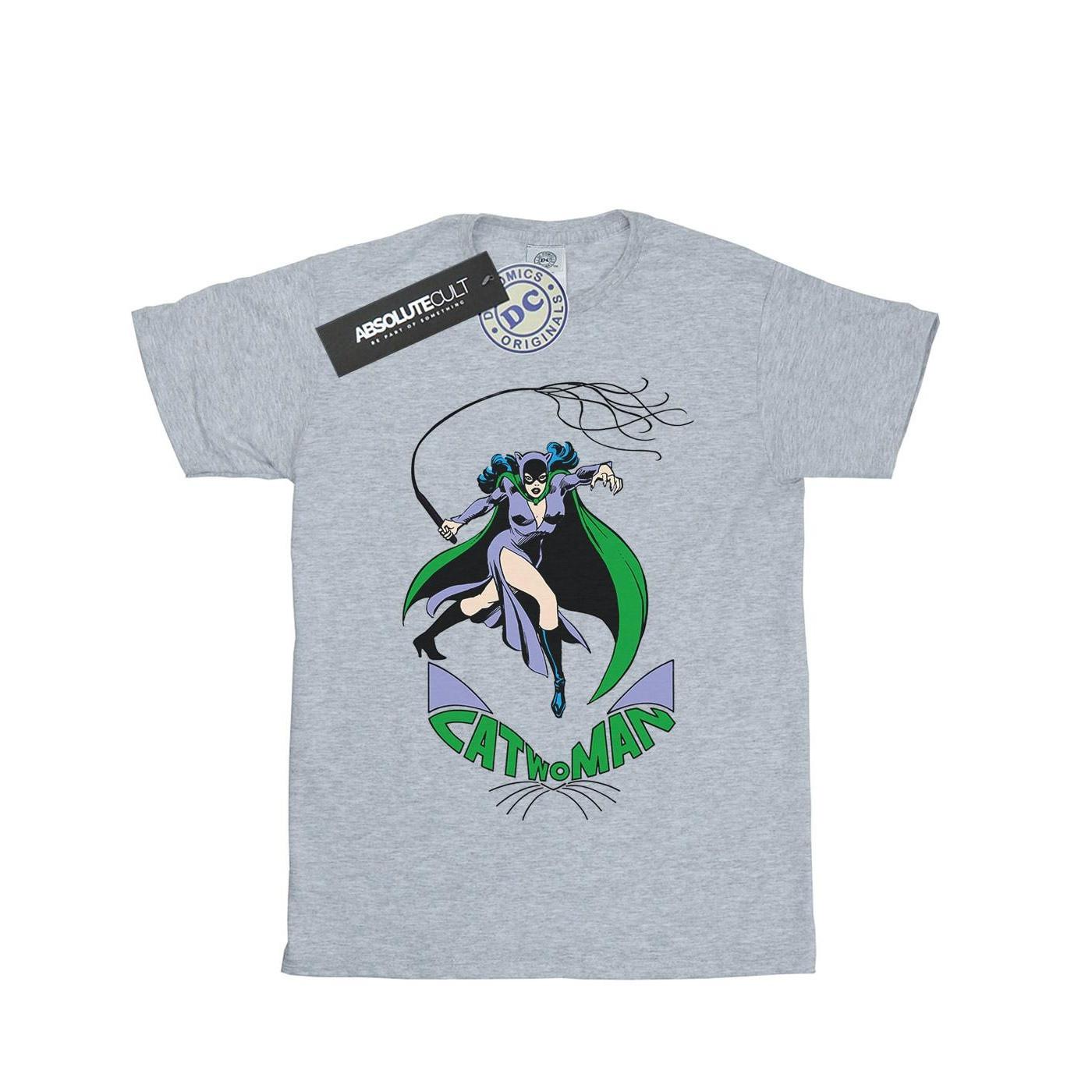 Image of Catwoman Whip Tshirt Mädchen Grau 140/146