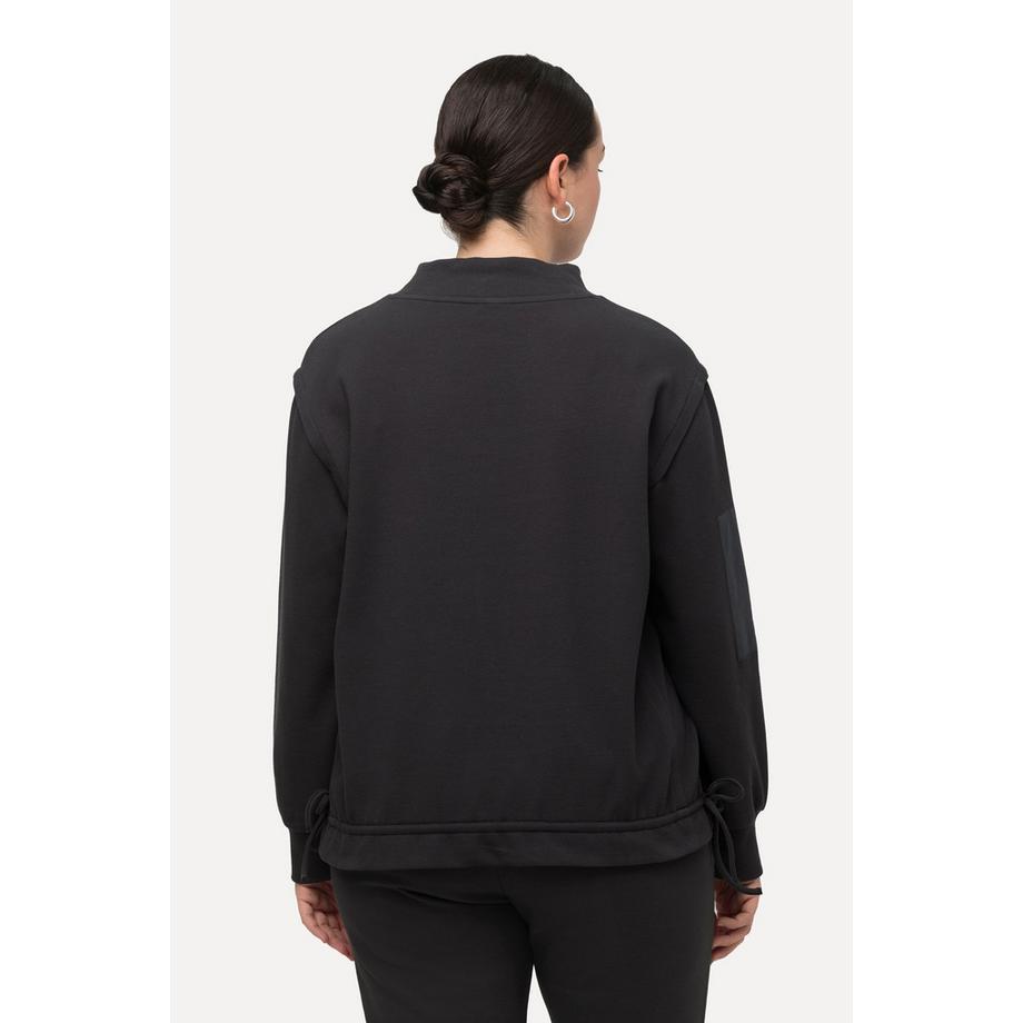 Ulla Popken Sweat-shirt Col Montant Manches Longues Structure Côtelée  