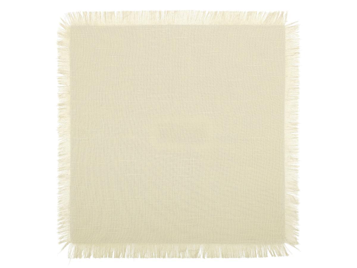 Vente-unique 4er-Set Servietten mit Fransen - Baumwolle - 45 x 45 cm - Beige - POLA  