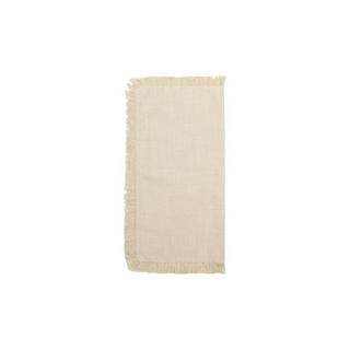 Vente-unique 4er-Set Servietten mit Fransen - Baumwolle - 45 x 45 cm - Beige - POLA  