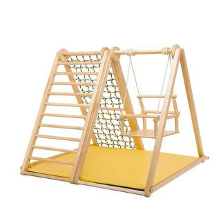 Montessori  Struttura da arrampicata Montessori® per bambini, zebra, set junior, giallo 