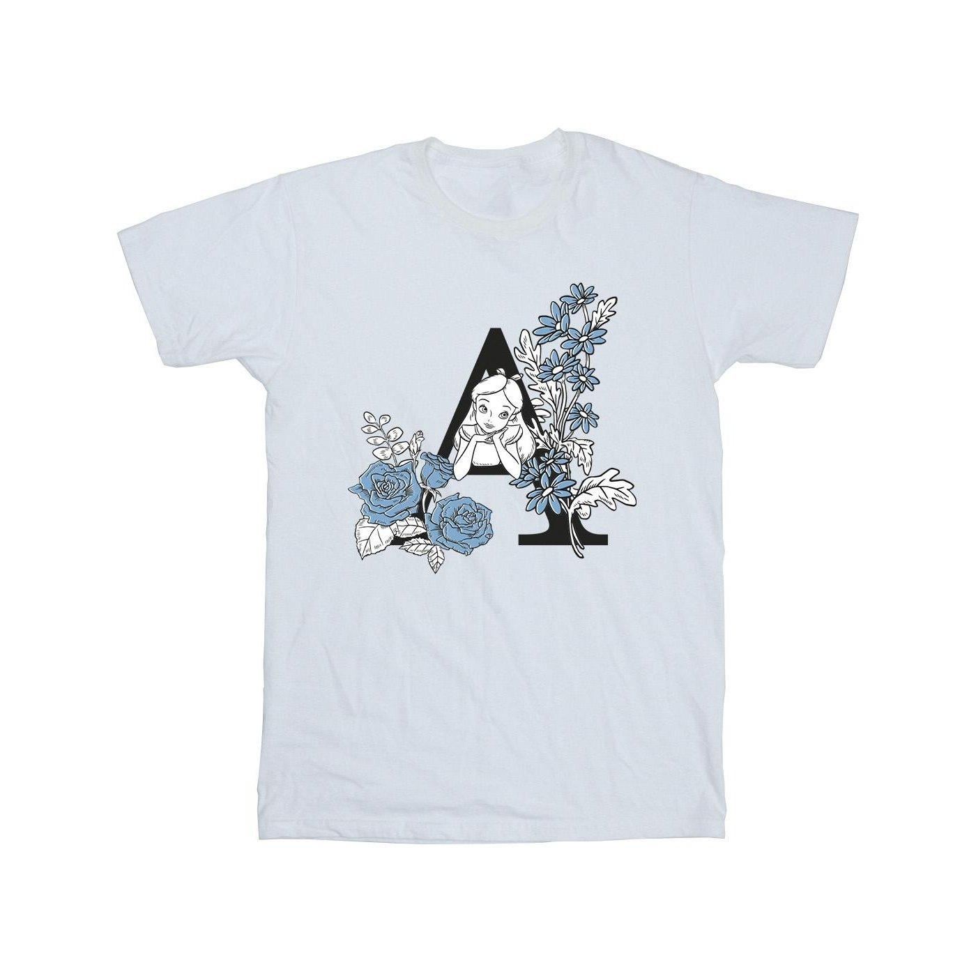 Image of Alice In Wonderland Letter A Tshirt Herren Weiss M