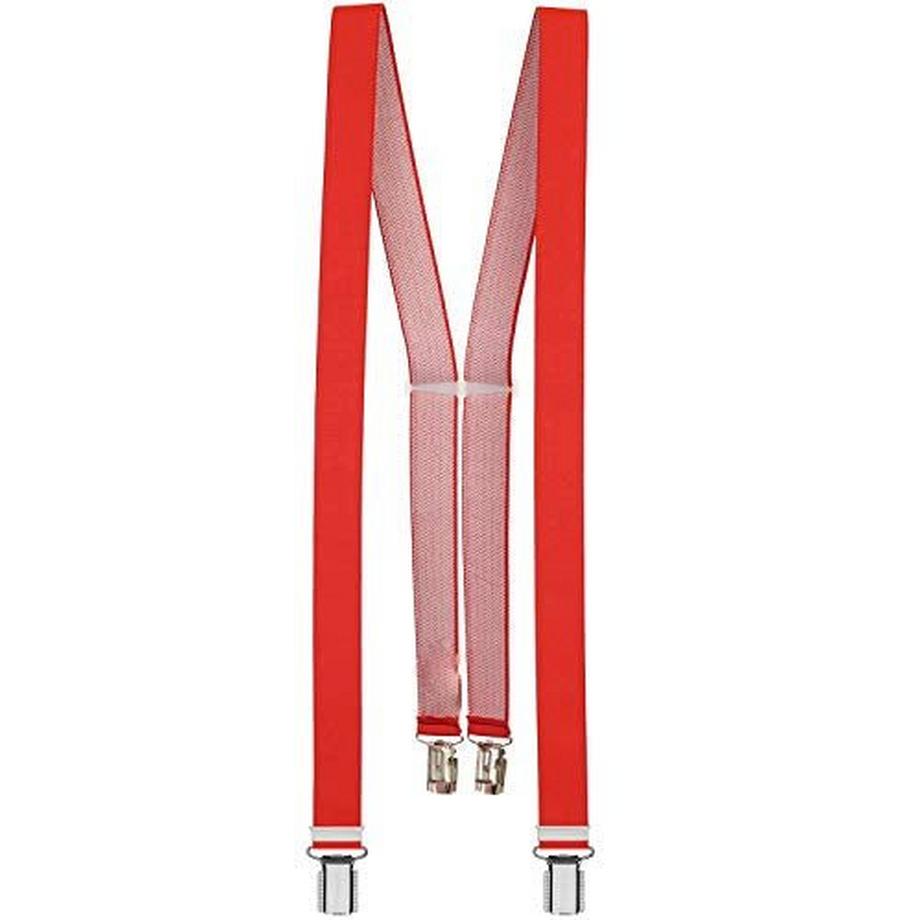 Bretelles rouges avec 4 clips stables - 25 mm de large