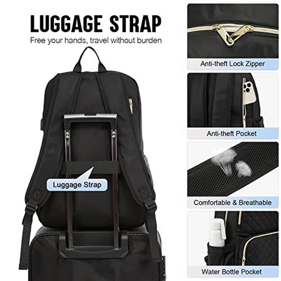 Only-bags.store Eleganter Grosser Tagesrucksack Wasserdichte Schultasche mit Laptopfach  
