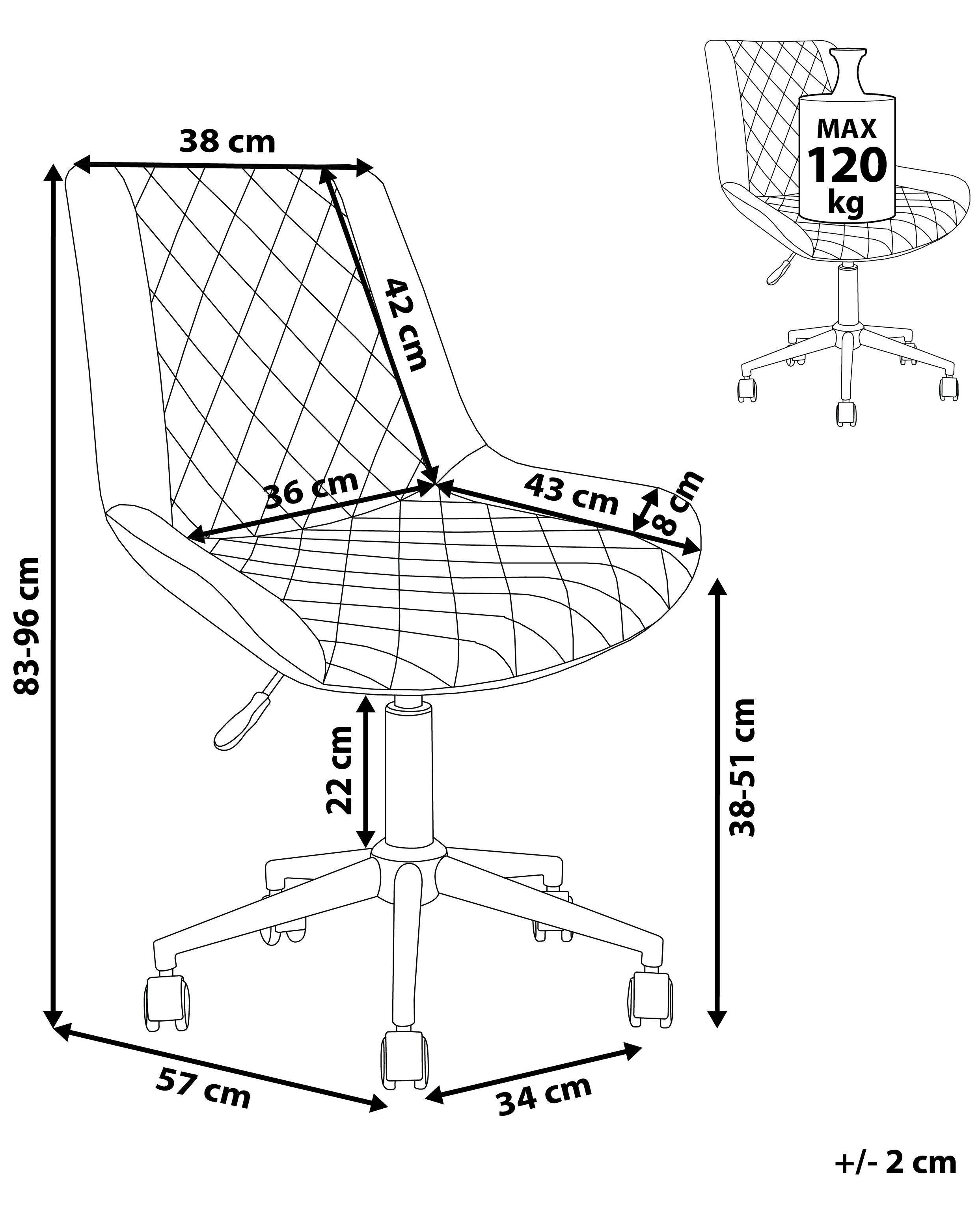 Beliani Chaise de bureau en Cuir PU Glamour MARIBEL  