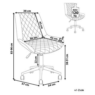 Beliani Chaise de bureau en Cuir PU Glamour MARIBEL  