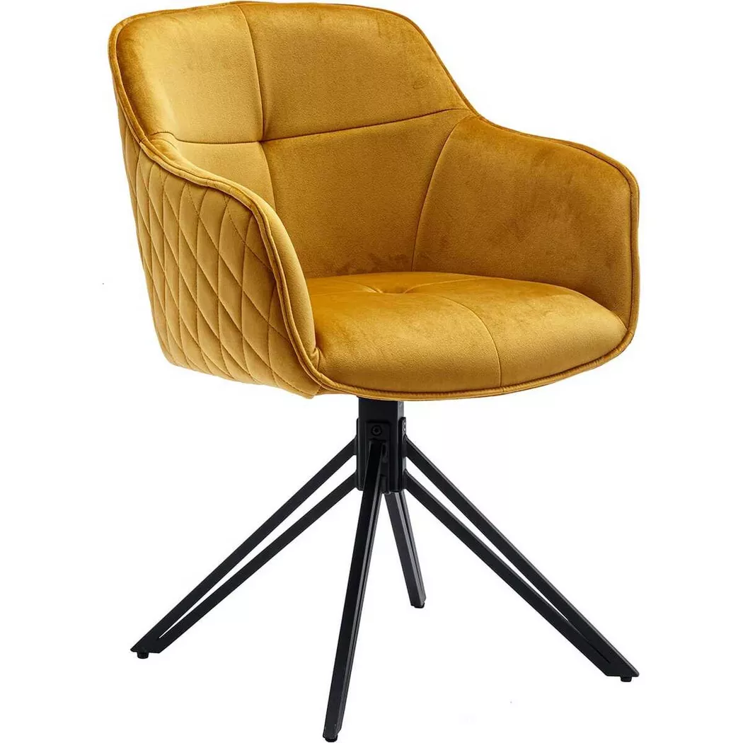 mutoni - Chaise de salle à manger avec accoudoirs Zubstix jaune, One Size, Jaune Bariolé