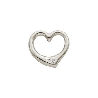 MUAU Schmuck  Anhänger Herz Weissgold 750 Diamant 0.005ct. 12x12mm 