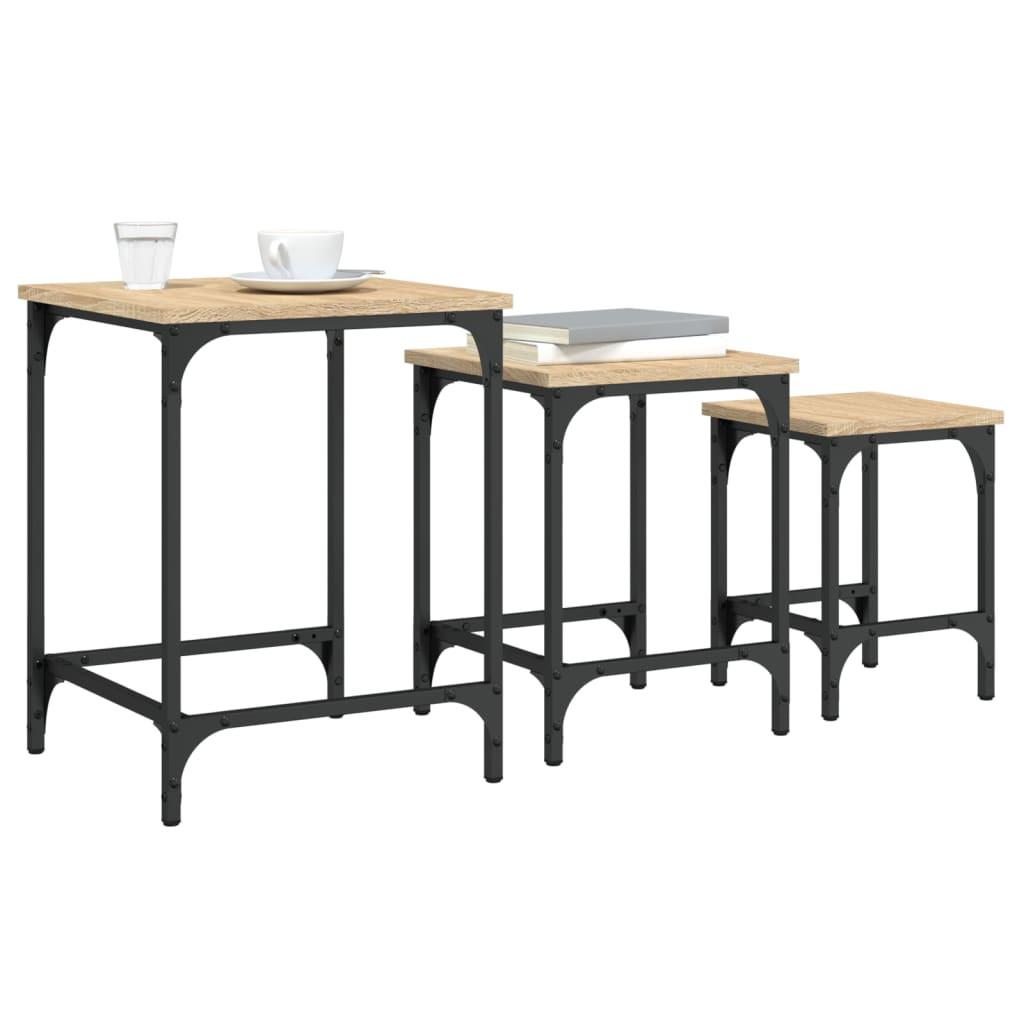 VidaXL Table basse gigogne bois d'ingénierie  