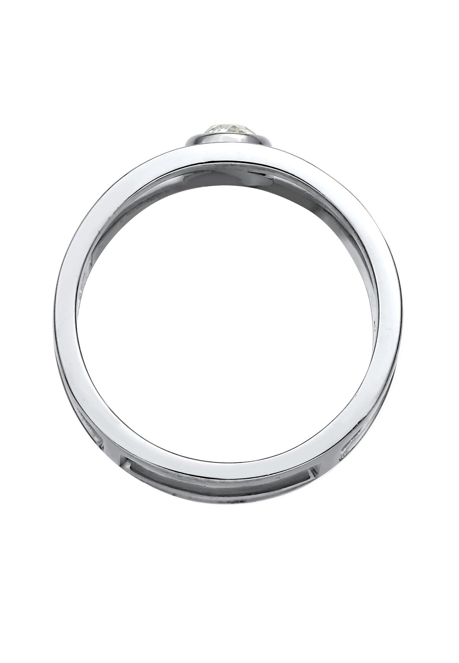 Elli  Ring Doppelring Solitär Kristalle 925 Silber 