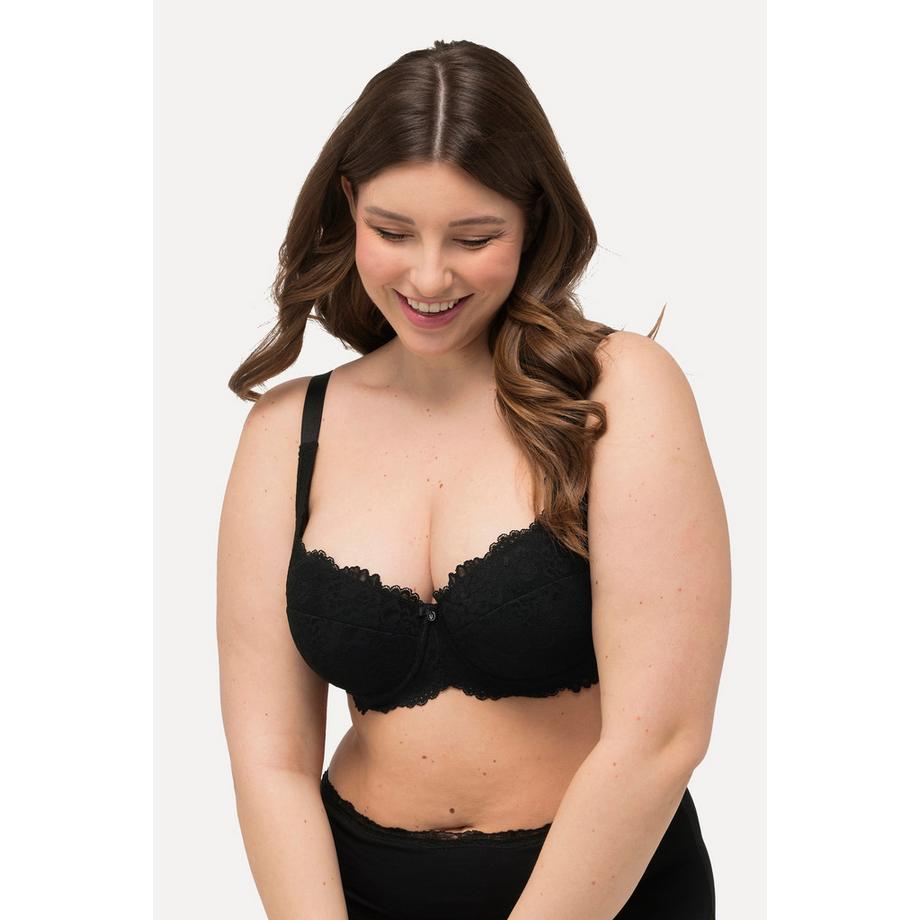 Ulla Popken Reggiseno Balconcino Coppe Morbide Ferretto Pizzo  