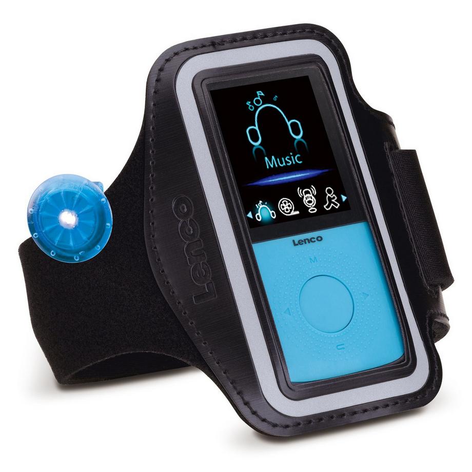 Lenco  PODO-153 blau Sport MP3 Player mit Pedometer 