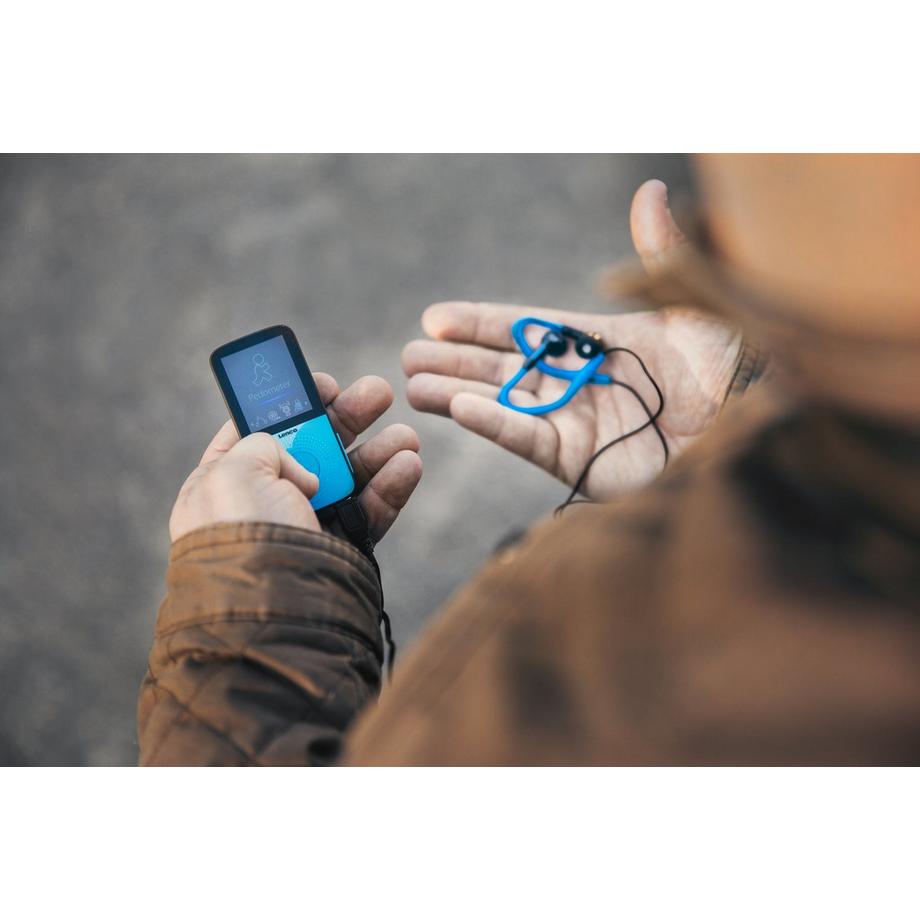 Lenco  PODO-153 blau Sport MP3 Player mit Pedometer 