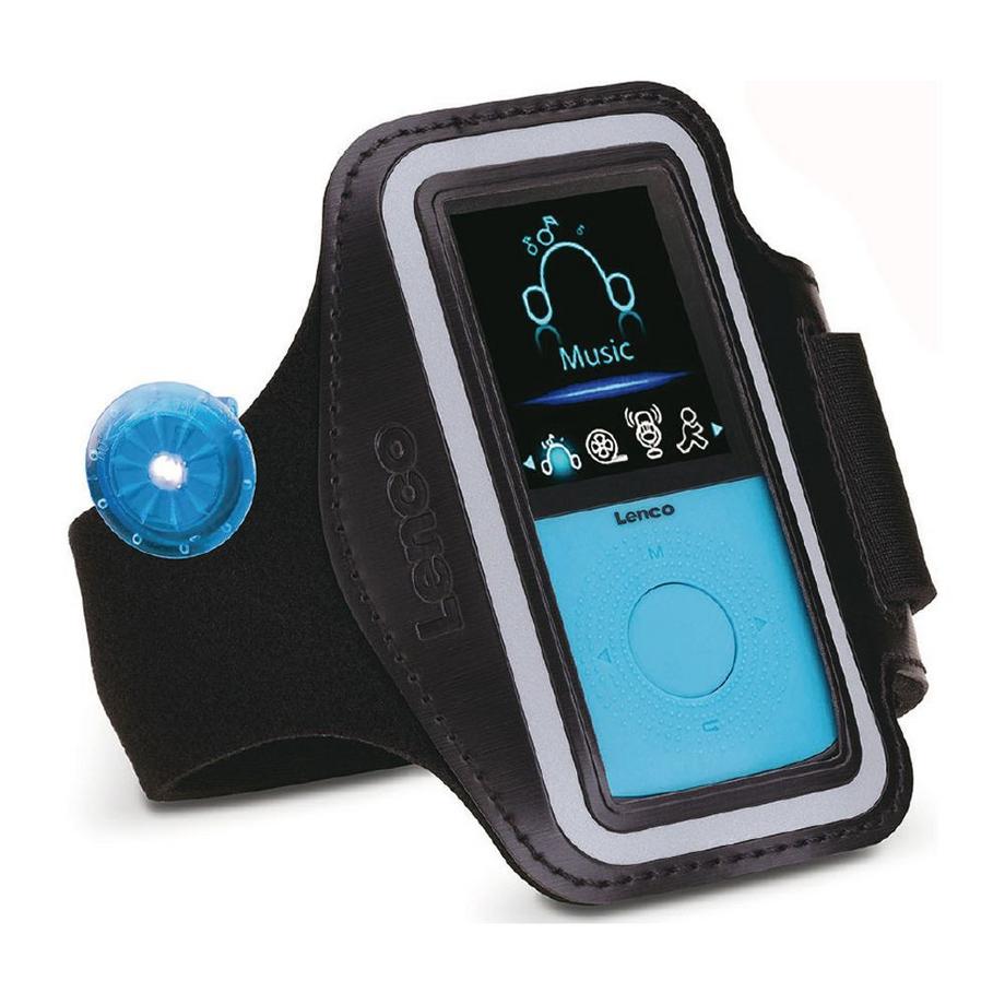 Lenco  PODO-153 blau Sport MP3 Player mit Pedometer 