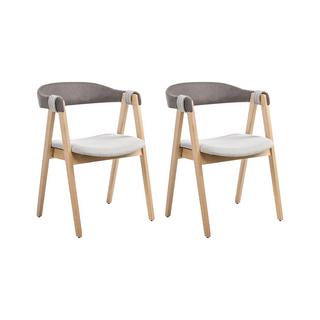 Beliani Set di 2 sedie da pranzo en Tessuto Classico DAY  
