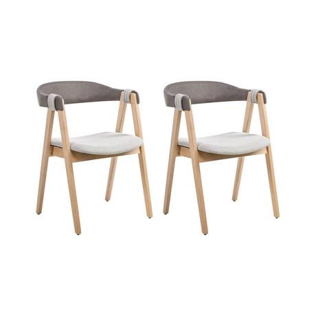 Beliani Set di 2 sedie da pranzo en Tessuto Classico DAY  